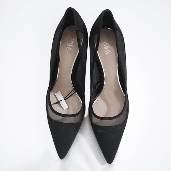 Zara Women's Black Pointed Toe Heels - Picture 5 of 5